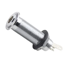 Long Threaded Electric Guitar Input Jack Metal Cylinder Barrel Jack for Bass