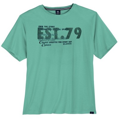 Lerros Übergrößen T-Shirt türkis Frontprint modisch