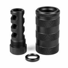 ALL STELL Muzzle Brake 1/2X28 TPI for 9mm  Knurled Forwarder