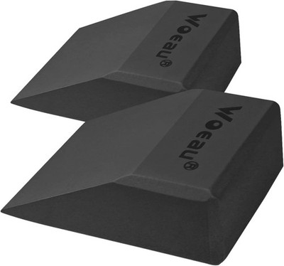 2 Pack Non-Slip Professional Squat Wedge Blocks - Heel Elevated Ramp black 