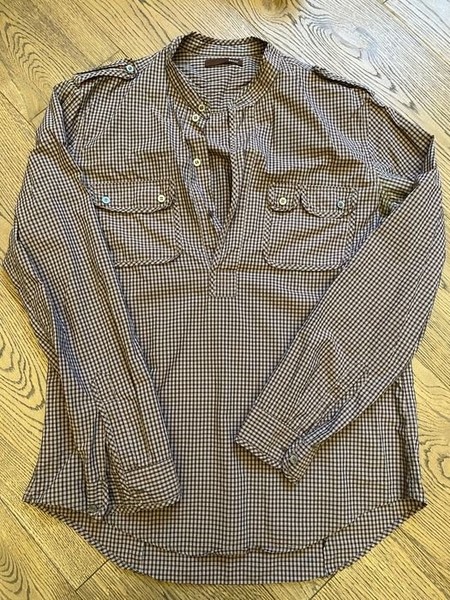 Men Bally Shirt Brown L #F97