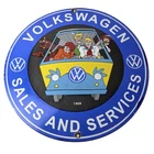 Vintage Volkswagen Sign - Porcelain VW Bus Service Scooby Doo Gas Sign