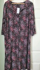 Womens Evans Size 22/24 NWTGS Dress V-neckline 3/4 Length Sleeves RRP £39