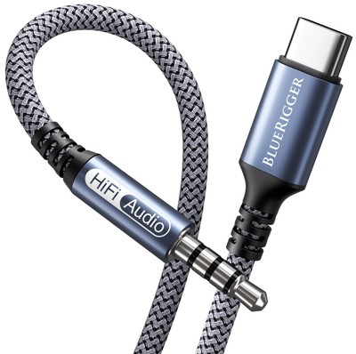 Bluerigger USB C to 3.5Mm Audio Cable - (6FT Male AUX to USB C Type C AUX Cord