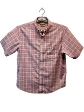 Roundtree Yorke Gold Label Non Iron Plaid Cotton Dress Shirt Sz Large