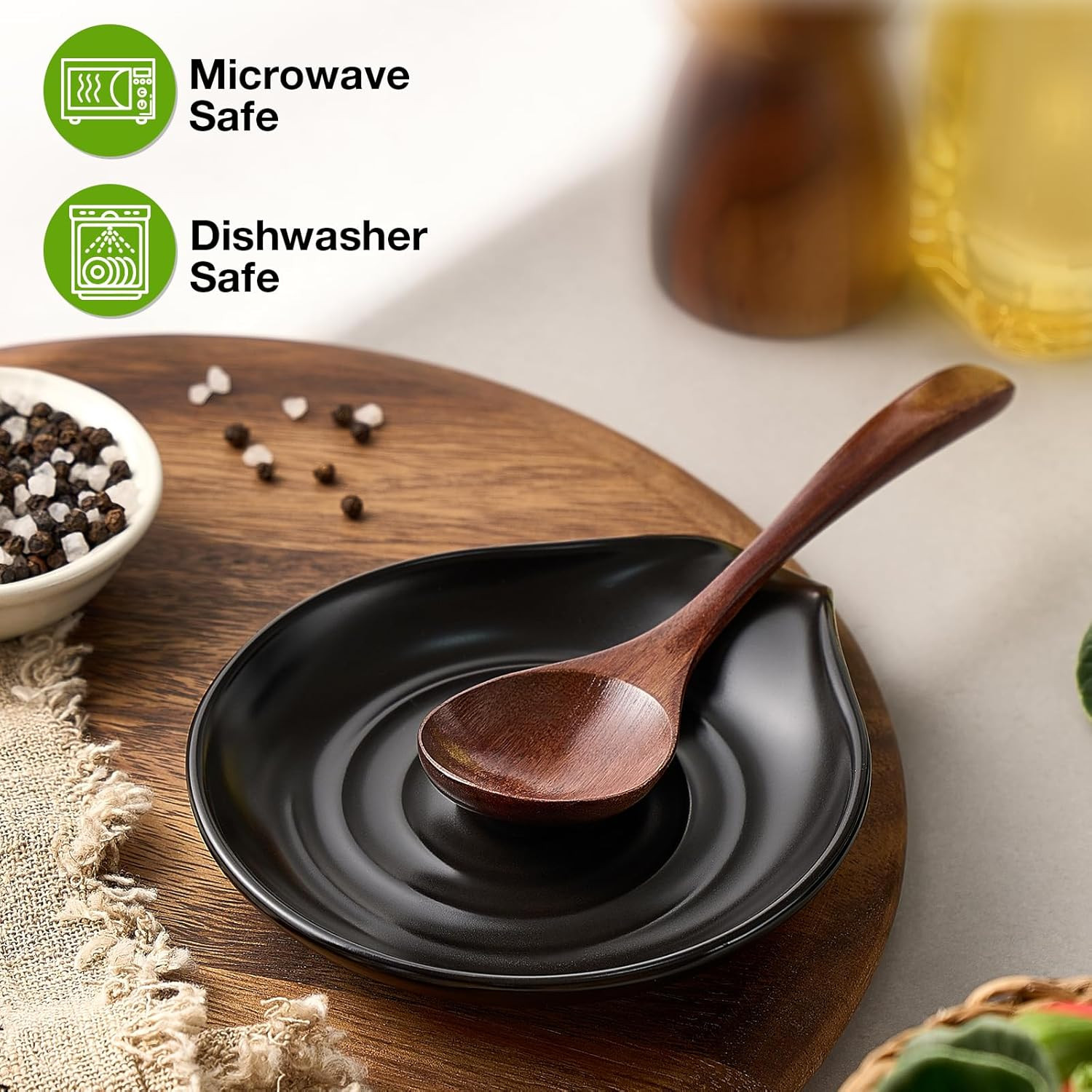 Spoon Rest for Stove Top, 6.1" Large Ceramic Spoon Holder for Kitchen