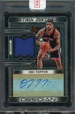 2022-23 Panini Obsidian Matrix Material Obi Toppin Auto Patch /35 New York