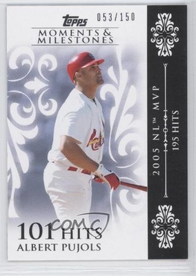 2008 Topps Moments & Milestones 53/150 Albert Pujols (2005 NL MVP 195 Hits) 00ah