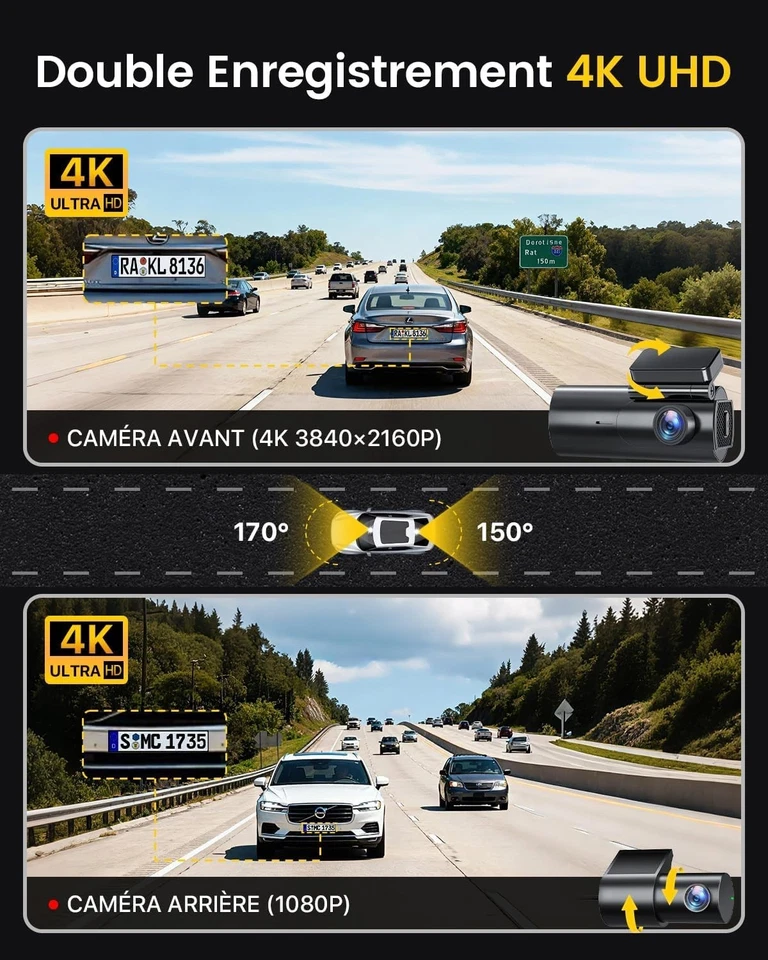 Dashcam GKU D600 - Enregistrement en Boucle, Mode Stationnement 24H et Carte SD - Photo 4/4