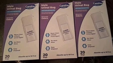 CareBag Male Urinal Bag w/Super Absorb Pad - Box Of 20 - 3-PACK