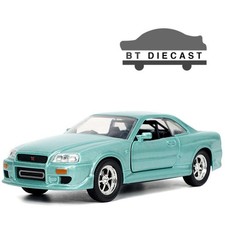 JADA FAST FURIOUS 25th BRIAN'S NISSAN SKYLINE GT-R R34 1/32 TURQUOISE 32586