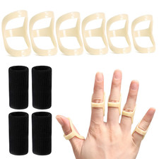 10Pcs Oval Finger Splints  Sleeves Kit, 6 Graduated Trigger Finger Splint  4 F