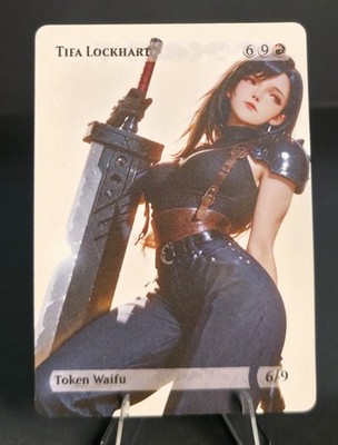 Tifa Lockhart Waifu the Gathering, Custom Anime Waifu Final Fantasy Trading Card