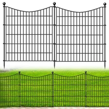 5 Panels No Dig Dog Fence Outdoor for Yard, 32 in(H) X 12 ft(L) Decorative Ta...