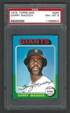 1975 Topps MINI #240 Garry Maddox - San Francisco Giants - NM-MT - PSA 8
