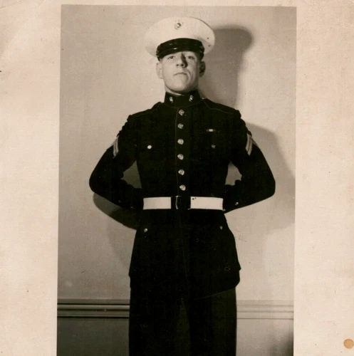 Vintage photo USMC Marine Corps Uniform Handsome Soldier Navy WW2 Corporal