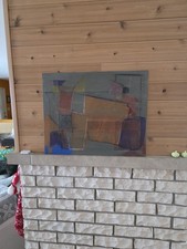 Vintage style Abstract Expressionis Painting Mid Century Modern Art Signed