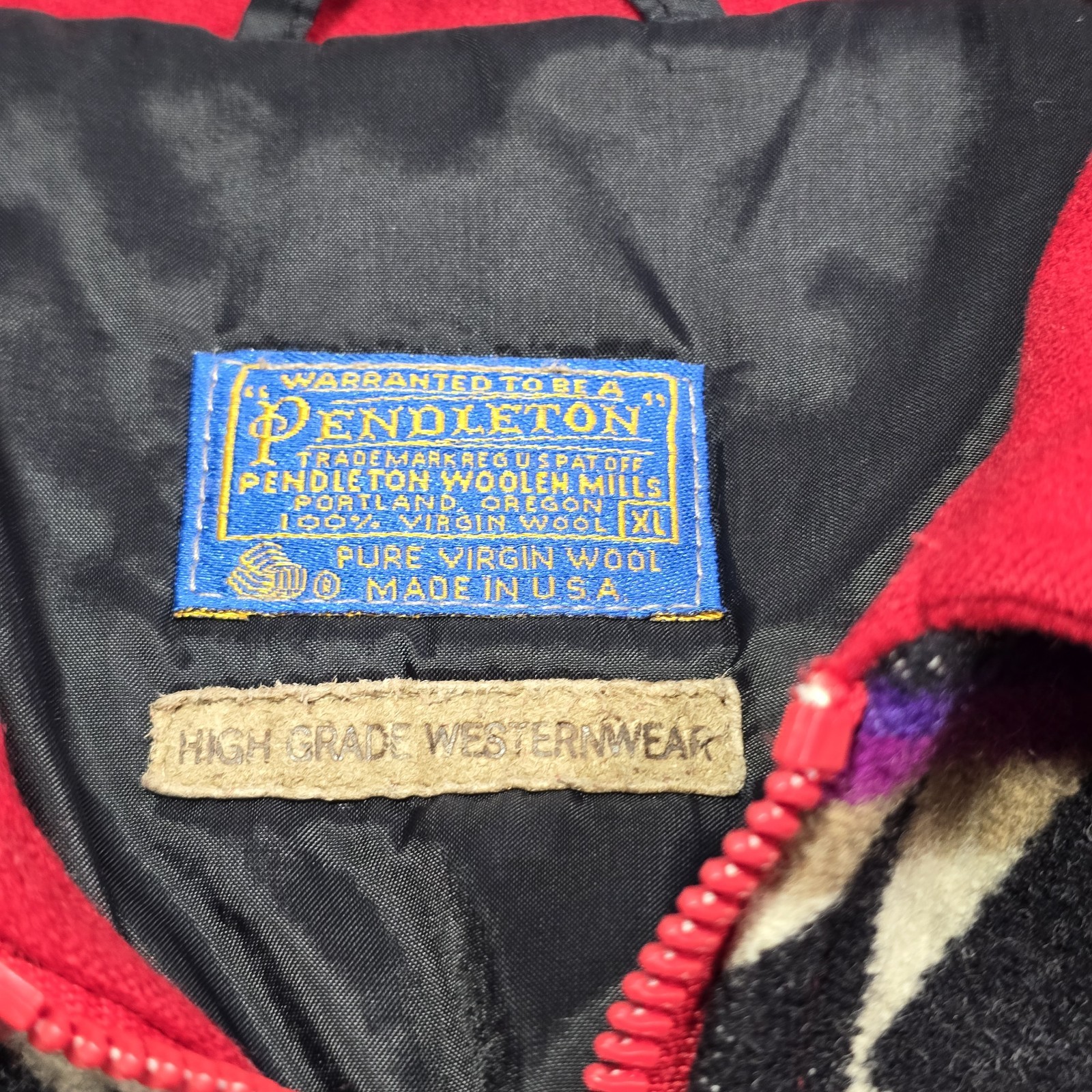 Pendleton wool varsity red jacket aztec geometric… - image 9