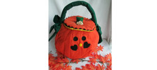 Handmade Halloween Trick or Treat Bag Pumpkin Jack O Lantern Girl, New