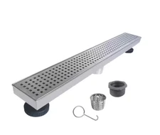 RELN 24 in. Stainless Steel Linear Shower Drain with Square Pattern Drain Cover