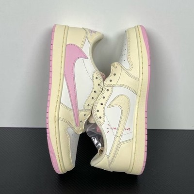 IQ7604-100 Travis Scott x Air Jordan 1 Low OG  Muslin/Shy Pink Men size-13