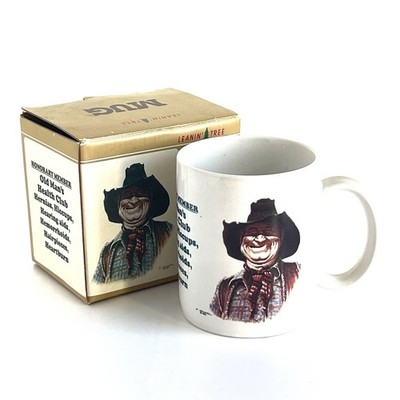 VTG Leanin Tree  Old Man s Club  Rustic Cowboy Coffee Mug NOS Box Gift