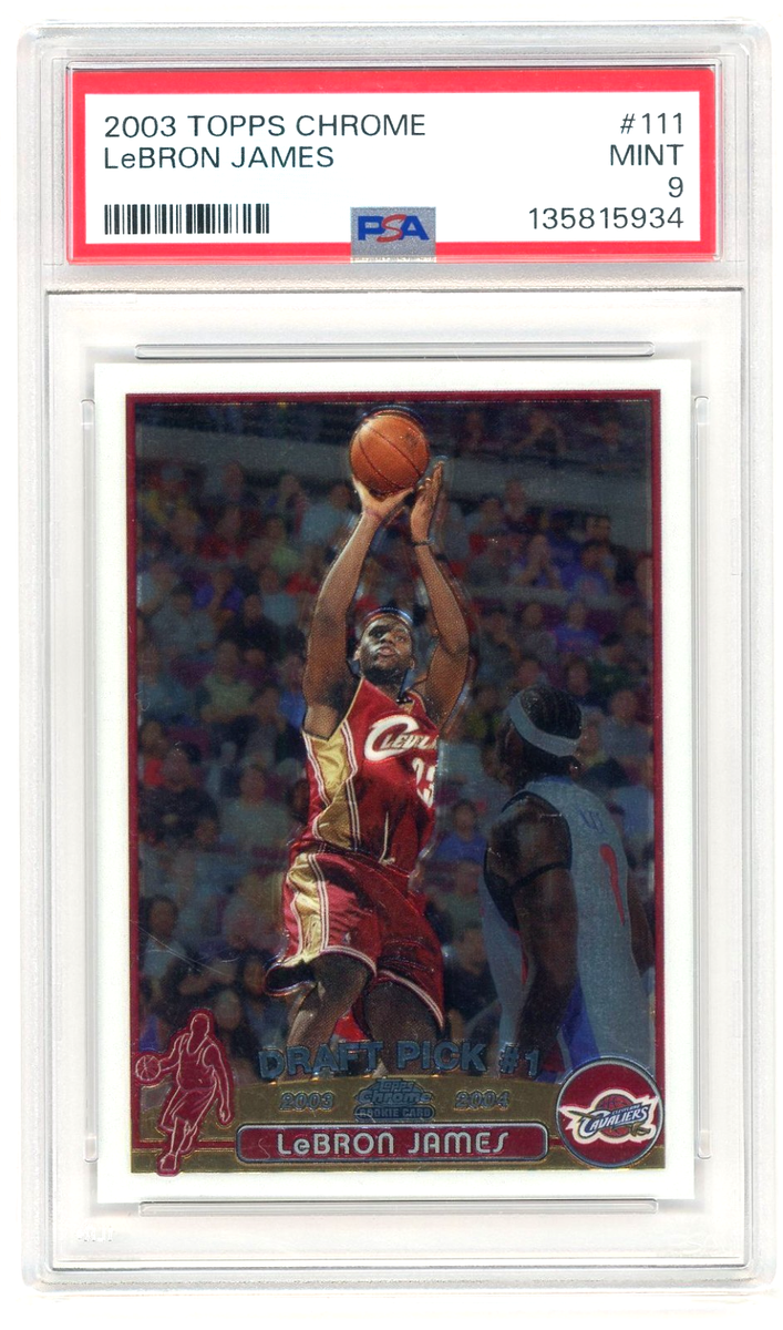 2003 04 Topps Chrome Lebron James Graded Rookie Card 2003-04 Topps Chrome Basketball Rookie #111 LeBron James PSA 2003 04 Topps Chrome Lebron James Graded Rookie Card 2003-04 Topps Chrome Basketball Rookie #111 LeBron James PSA