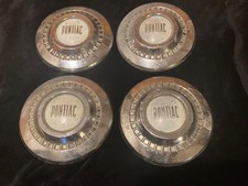 1955-57 Pontiac Dog Dish Poverty Hub Cap Hubcap Set Chieftain Star Chief 55 56