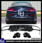 REAR DIFFUSER & TAILPIPES FOR MERCEDES C CLASS A205 C205 COUPE AMG C43 S STYLE