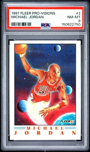 1991 FLEER PRO-VISIONS #2 MICHAEL JORDAN PSA 8