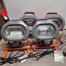 Hdx 600w Portable Halogen Work Light 120v Orange Grey 4 Pack Jobsite Lamp
