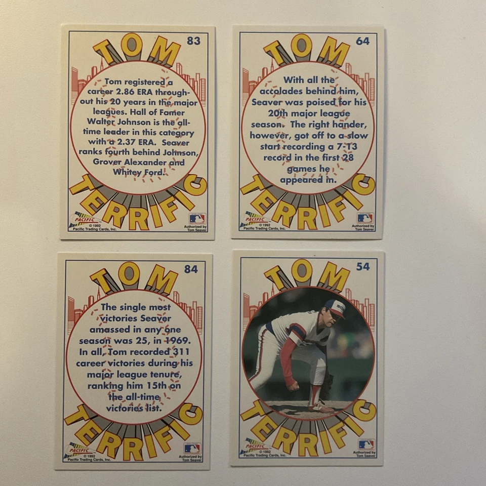 Pacific Tom Seaver 1992 Tom Terrific Tom Seaver lote de 9 Foto 4 de 4