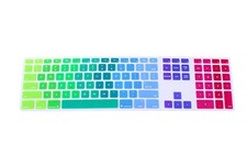 Rainbow Silicone Keyboard Skin Cover for iMac Wired USB Full Dazzle Rainbow