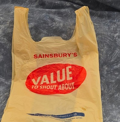 VINTAGE   SAINSBURY'S   TRAGETASCHE   WERT ZUM SCHREIEN   ENDE 1990er