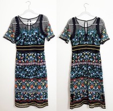 By Anthropologie Esther Embroidered Midi Dress Floral Size 4