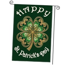 Happy St Patricks Day Garden Flag 12x18 Inch Double Sided Garden Size-12 x 18"