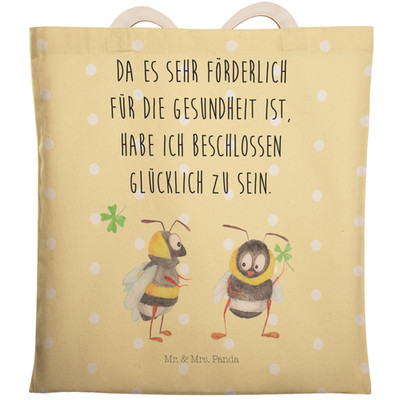 Tote Bag Hummeln Kleeblatt - Geschenk glücklich sein Biene Hummel Stoffbeutel
