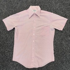 Vintage 60s Don Draper Penneys TownCraft Short Sleeve Shirt Penn Prest Medium
