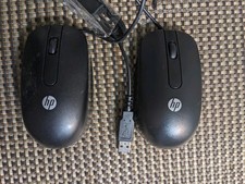 Lot of 2 HP Optical Mouse 2 Buttons-Scroll Wheel Black USB 672662-401-672654-001