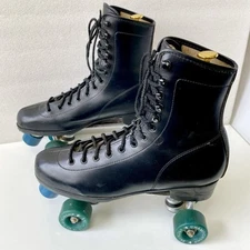 Vintage Black 1970s Roller Skates Women’s US Size 8 Championship Wheels Urethane