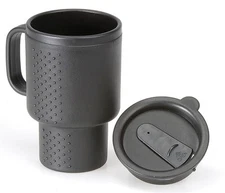 Black Car Mug Thermo Insulated Double Wall Plastic with Lid 14oz 400ml Coffe Tea