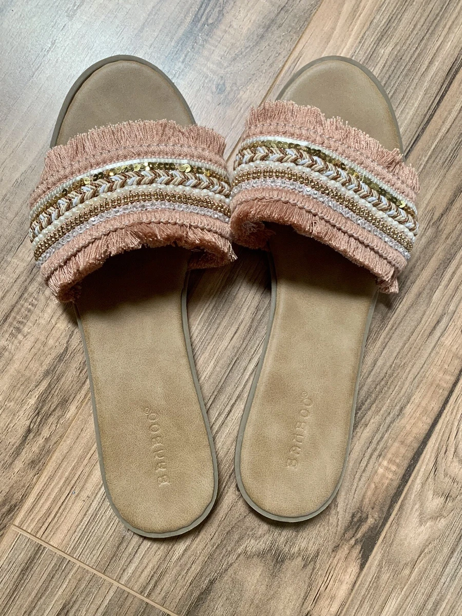 Fringe slide sale sandals