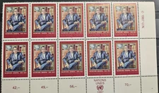 UN Stamps Geneva Sc 151, Trygve Lie Issue, PB of 10, MNH CV$12.10 (407A)