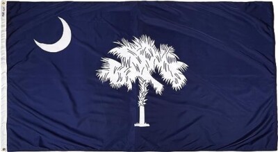 Large 5 X 8 SC State Flag with Palmetto Tree & Crescent Moon (Annin Flagmakers)