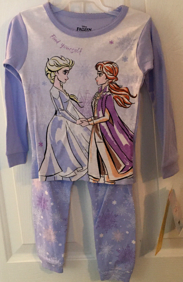 Girls Disney Frozen Elsa Anna Pajamas Size 4T Sleepwear PJ’s Snug Fit  Cotton NWT
