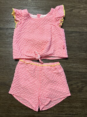 BillieBlush Girls 2T 2 Pink Plaid Outfit Set Summer Shorts Adorable