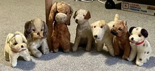 Lot 7 VTG Plush Dogs Made Japan Terrier, Spaniel, Bulldog, Boxer 1 Mohair Jtd