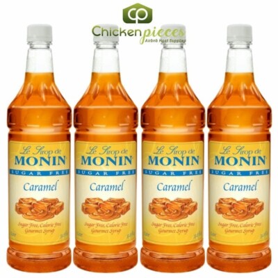 Monin Caramel Beverage Syrup, Sugar Free 1L/33.81oz (4/Case)