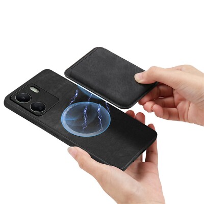 Abnehmbare Wallet Schutz Magnet Lederhülle Handy Tasche Kartenfach Magnetisch