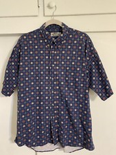 Vintage Patterned Button Up Short Sleeve Shirt
